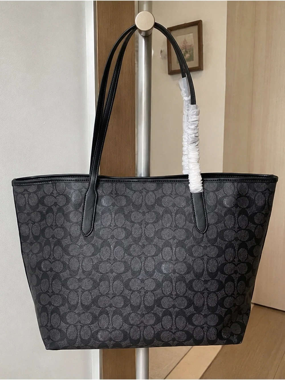 Coach Black Signature Moon & Cat Graphic Tote
